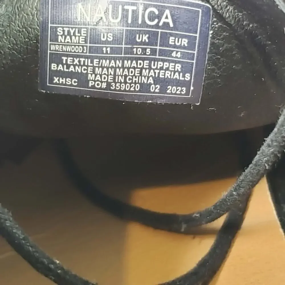 Nautica Men's Wing-Deck Oxford Shoe Sneaker Size 11 Black Knit Lightweight